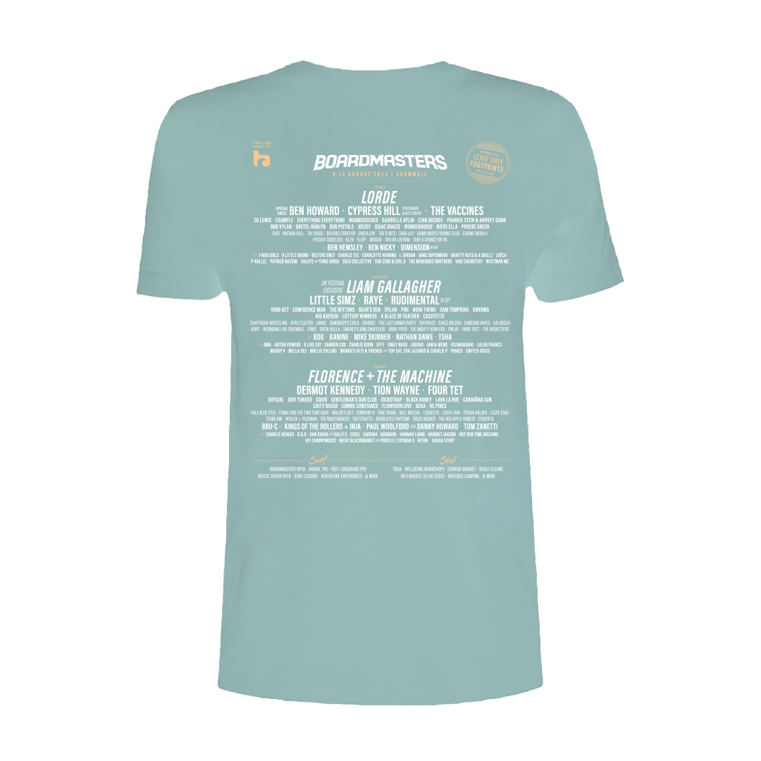 2023 Line Up T-Shirt  Sage Green – Boardmasters