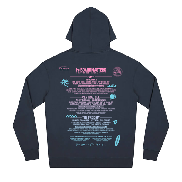 2025 Boardmasters Line Up Hooded Top Navy
