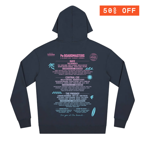 2025 Boardmasters Line Up Hooded Top Navy