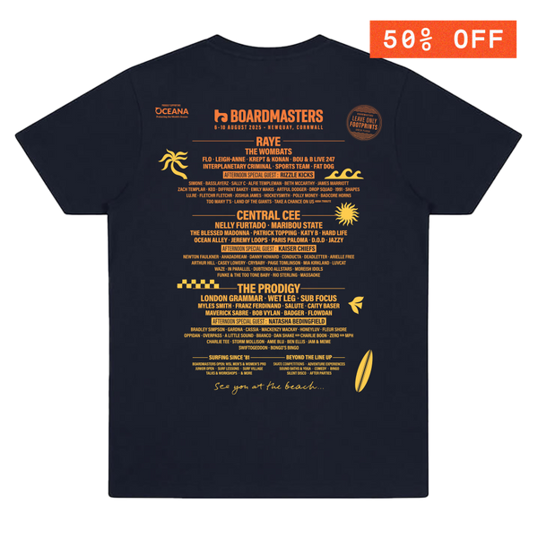 2025 Boardmasters Line Up T-Shirt Navy