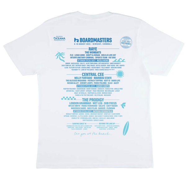 2025 Boardmasters Line Up T-Shirt White