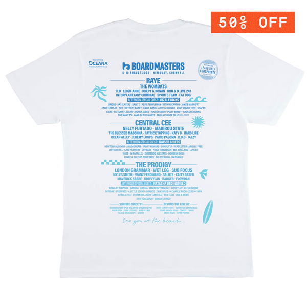 2025 Boardmasters Line Up T-Shirt White