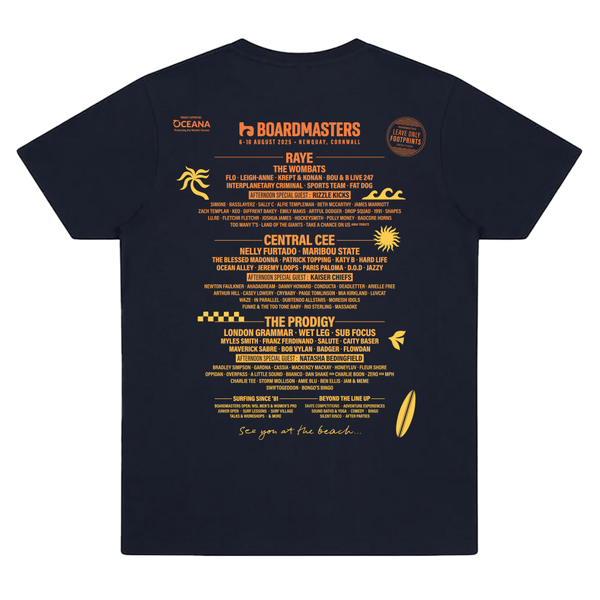 2025 Boardmasters Line Up T-Shirt Navy