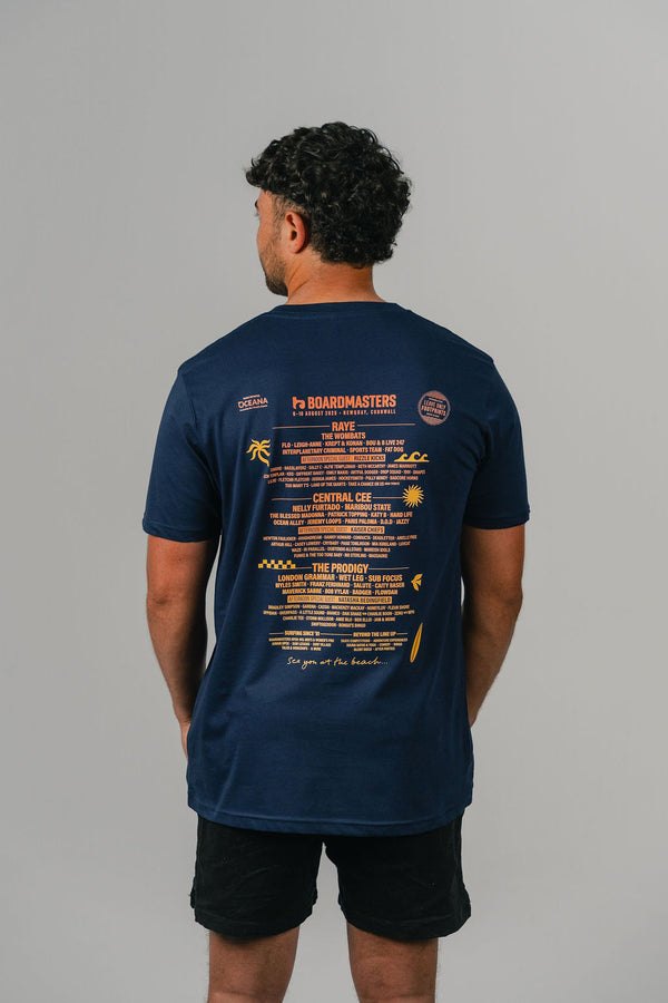 2025 Boardmasters Line Up T-Shirt Navy