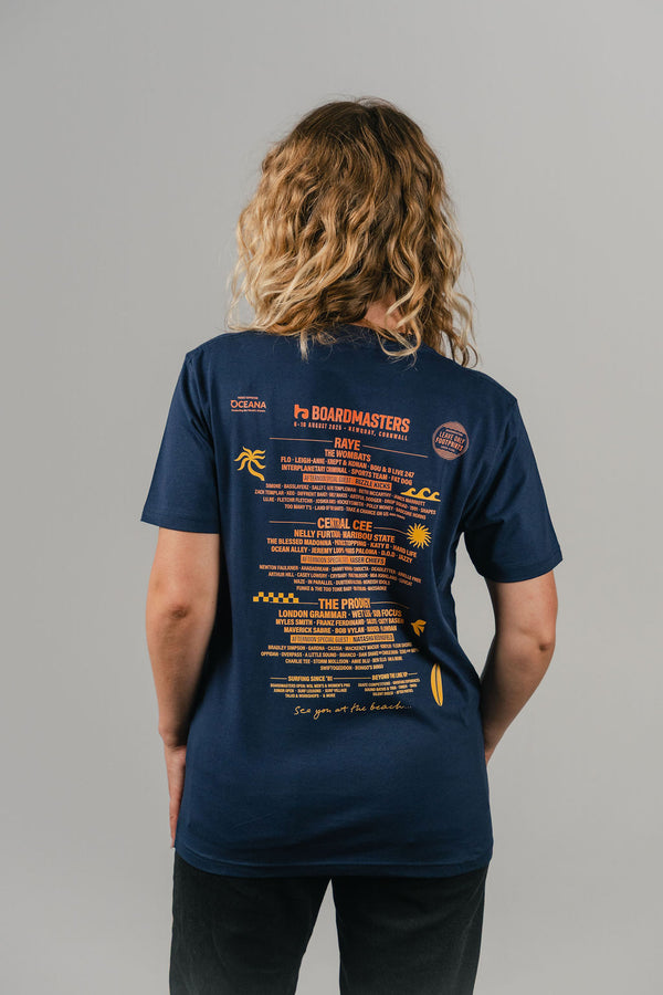 2025 Boardmasters Line Up T-Shirt Navy