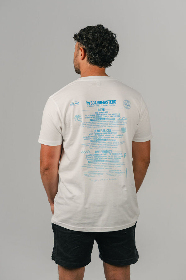 2025 Boardmasters Line Up T-Shirt White