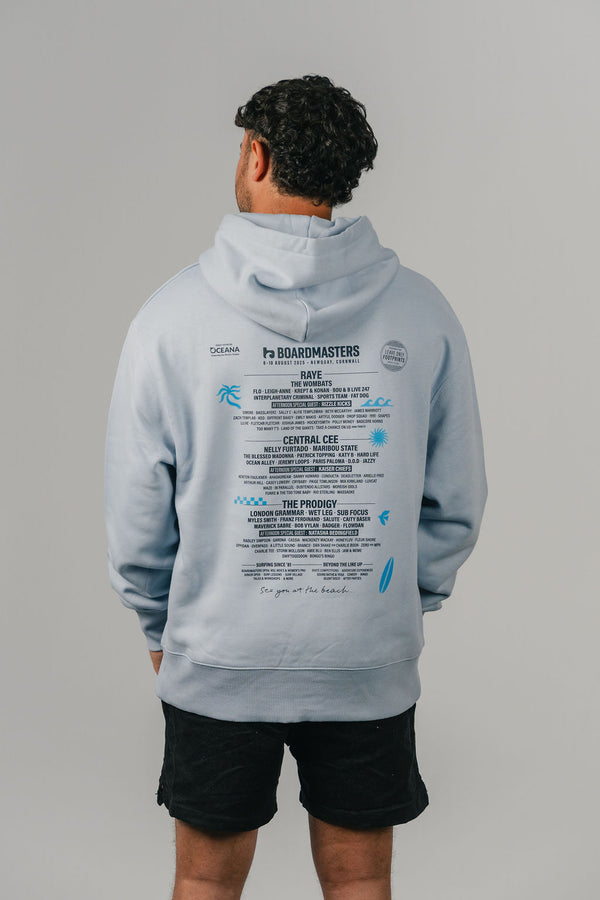 2025 Boardmasters Line Up Hooded Top Serene Blue