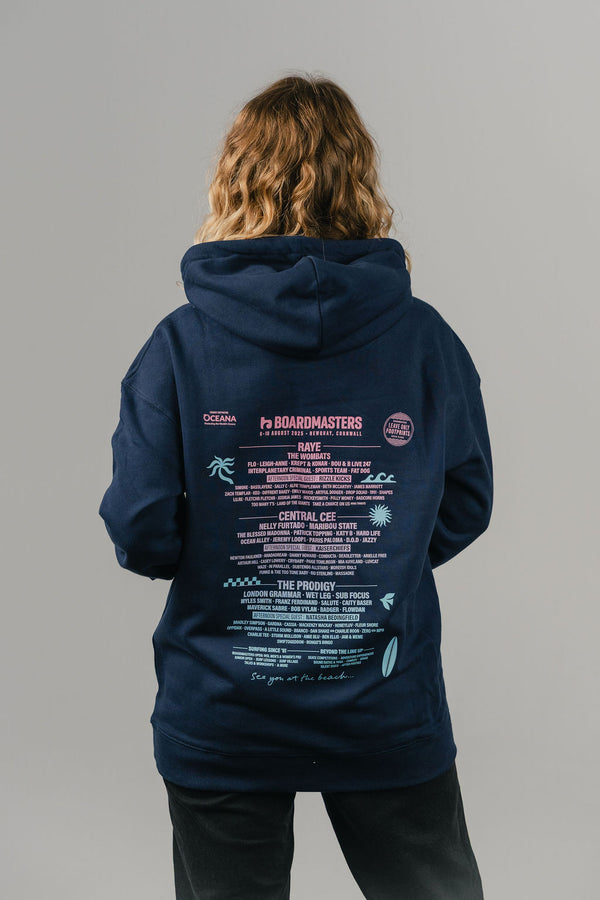 2025 Boardmasters Line Up Hooded Top Navy