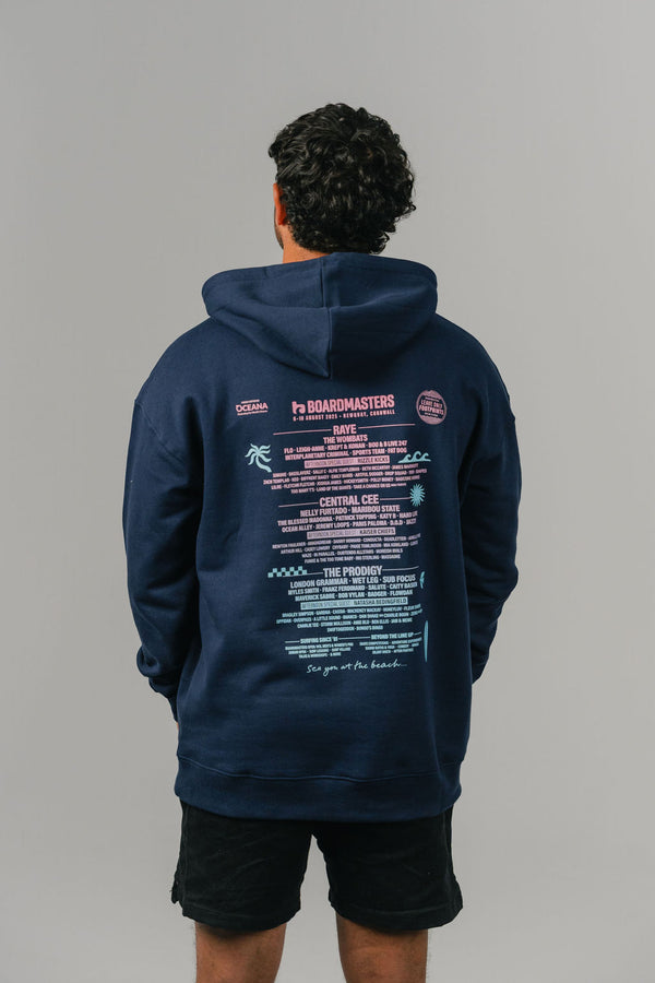 2025 Boardmasters Line Up Hooded Top Navy